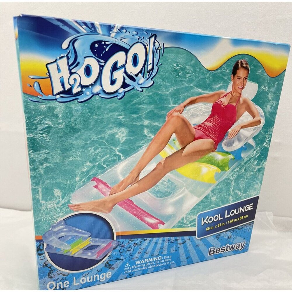 H2O Go Kool Lounge Pool Float Inflatable Float 65”x35” - Picture 3 of 3